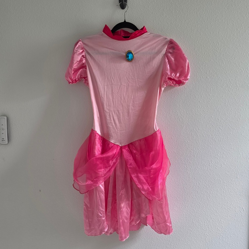 Nintendo Super Mario Princess Peach Costume Dress Pink Girls size Large 12-14